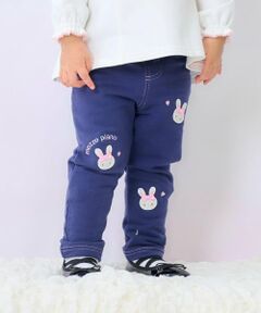mezzo piano / メゾピアノ その他パンツ | うさぎ刺しゅう　裏起毛カットレギパン