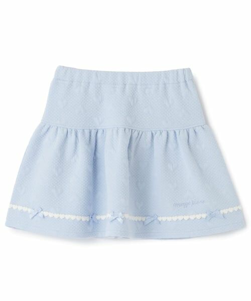 mezzo piano / メゾピアノ ミニ・ひざ丈スカート | ハートジャガード　スカート（サックス）