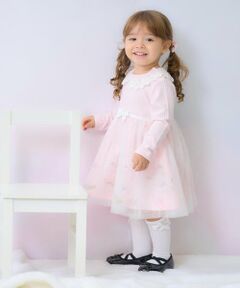 mezzo piano / メゾピアノ ベビー・キッズウエア | ドレス刺しゅうドッキングワンピース　ブルマセット