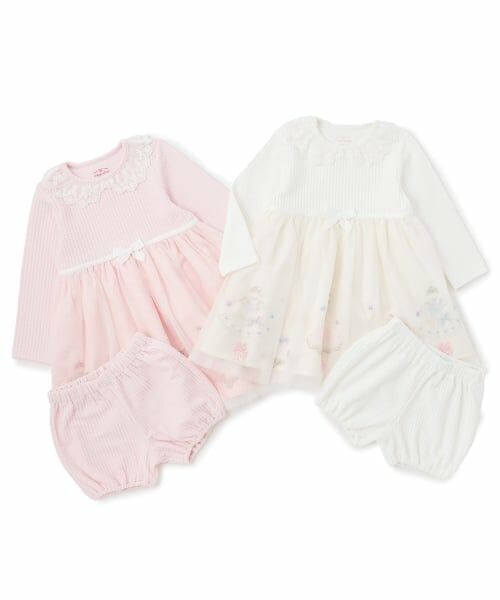 mezzo piano / メゾピアノ ベビー・キッズウエア | ドレス刺しゅうドッキングワンピース　ブルマセット | 詳細14