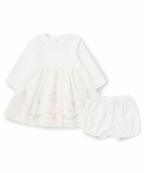 mezzo piano / メゾピアノ ベビー・キッズウエア | ドレス刺しゅうドッキングワンピース　ブルマセット | 詳細2