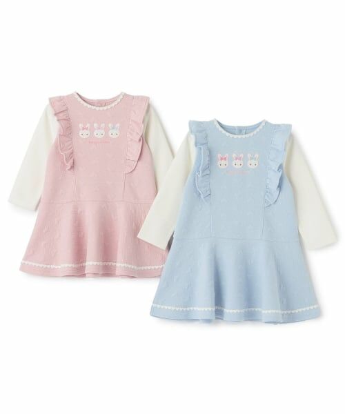 mezzo piano / メゾピアノ ミニ丈・ひざ丈ワンピース | ウサギアップリケ　ハートジャガードワンピース | 詳細10