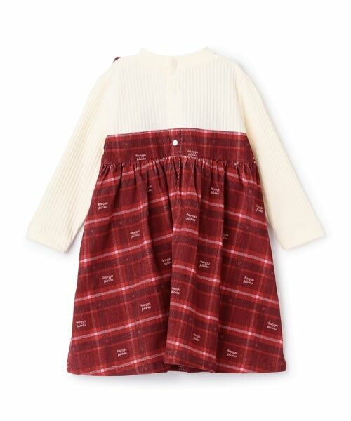 mezzo piano / メゾピアノ ミニ丈・ひざ丈ワンピース | プレゼント刺繍ドッキングワンピース　ブルマセット | 詳細1