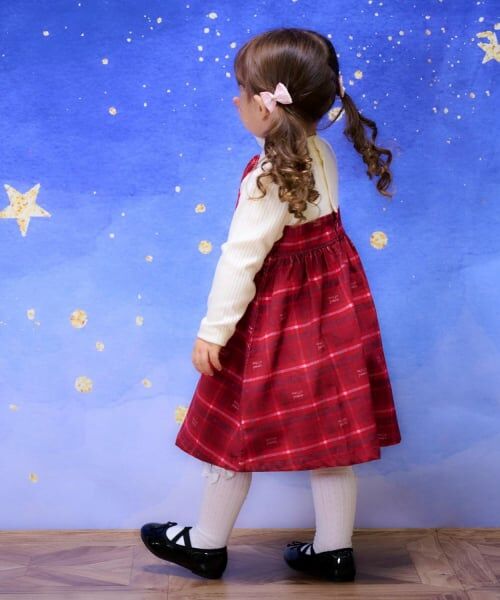 mezzo piano / メゾピアノ ミニ丈・ひざ丈ワンピース | プレゼント刺繍ドッキングワンピース　ブルマセット | 詳細12