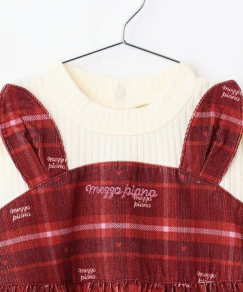 mezzo piano / メゾピアノ ミニ丈・ひざ丈ワンピース | プレゼント刺繍ドッキングワンピース　ブルマセット | 詳細3