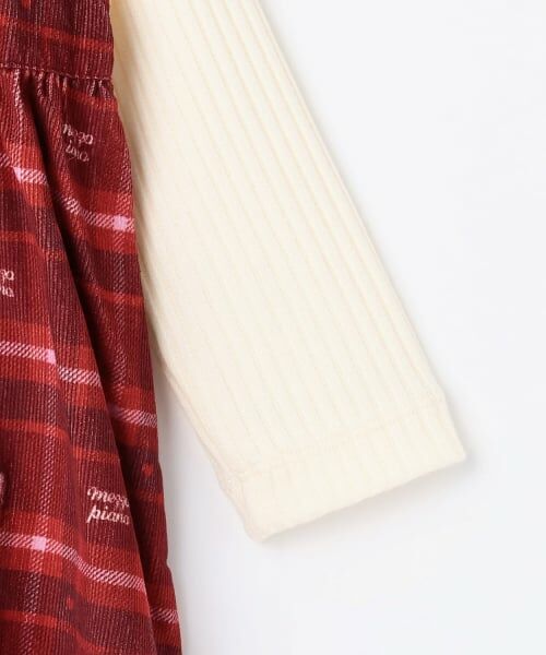 mezzo piano / メゾピアノ ミニ丈・ひざ丈ワンピース | プレゼント刺繍ドッキングワンピース　ブルマセット | 詳細4