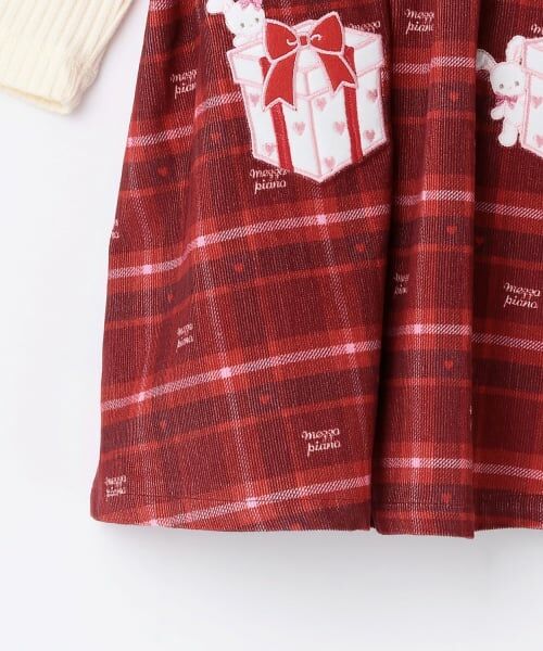 mezzo piano / メゾピアノ ミニ丈・ひざ丈ワンピース | プレゼント刺繍ドッキングワンピース　ブルマセット | 詳細5