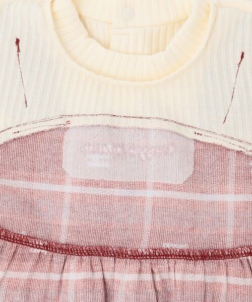 mezzo piano / メゾピアノ ミニ丈・ひざ丈ワンピース | プレゼント刺繍ドッキングワンピース　ブルマセット | 詳細6