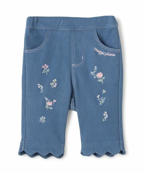 mezzo piano / メゾピアノ その他パンツ | 裾スカラップ花刺しゅう　7分丈カットソーパンツ | 詳細11