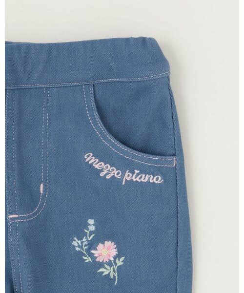 mezzo piano / メゾピアノ その他パンツ | 裾スカラップ花刺しゅう　7分丈カットソーパンツ | 詳細4