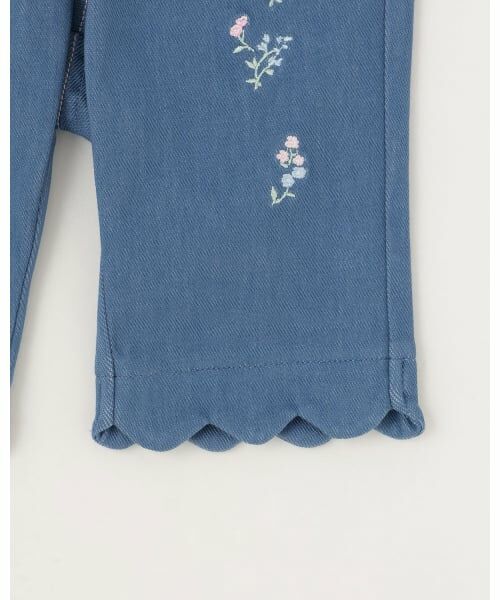 mezzo piano / メゾピアノ その他パンツ | 裾スカラップ花刺しゅう　7分丈カットソーパンツ | 詳細6