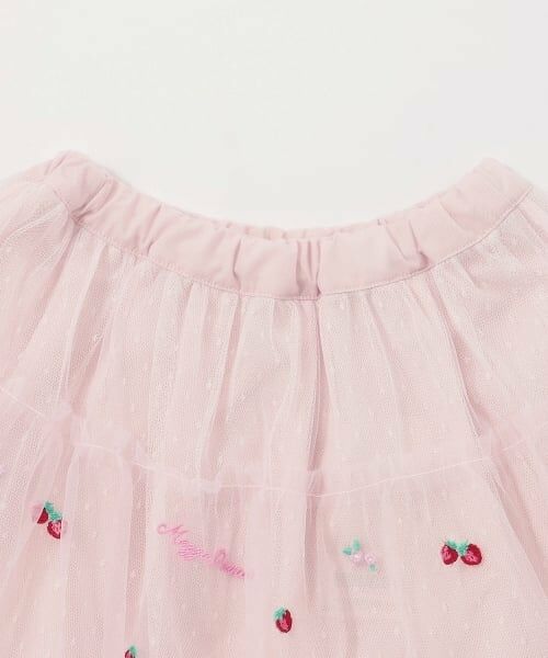 mezzo piano / メゾピアノ ミニ・ひざ丈スカート | イチゴ刺しゅう　チュールスカート | 詳細2