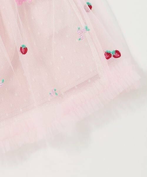 mezzo piano / メゾピアノ ミニ・ひざ丈スカート | イチゴ刺しゅう　チュールスカート | 詳細4