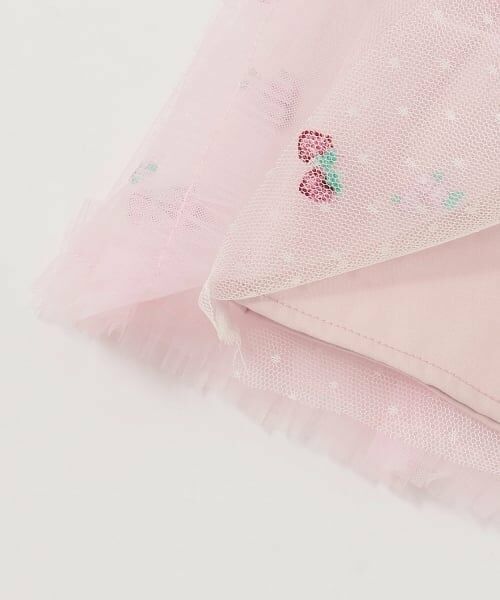 mezzo piano / メゾピアノ ミニ・ひざ丈スカート | イチゴ刺しゅう　チュールスカート | 詳細5
