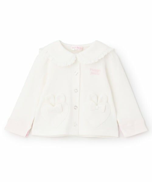 mezzo piano / メゾピアノ カーディガン・ボレロ | うさ耳セーラー衿　長袖カーディガン（オフ ホワイト）