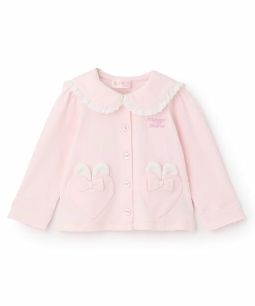 mezzo piano / メゾピアノ カーディガン・ボレロ | うさ耳セーラー衿　長袖カーディガン（ライト ピンク）