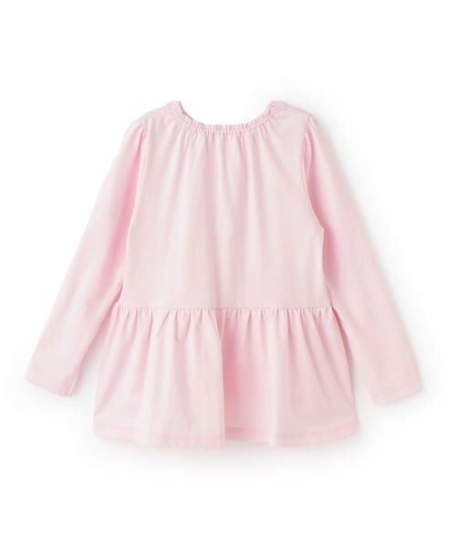 mezzo piano / メゾピアノ Tシャツ | イチゴ刺しゅう ペプラム長袖Tシャツ | 詳細1