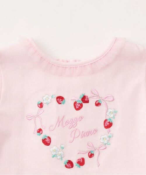 mezzo piano / メゾピアノ Tシャツ | イチゴ刺しゅう ペプラム長袖Tシャツ | 詳細2