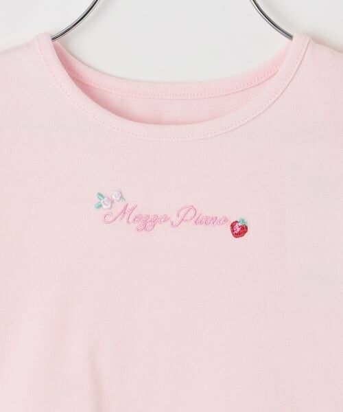 mezzo piano / メゾピアノ Tシャツ | イチゴ刺しゅうチュール袖　Tシャツ | 詳細2