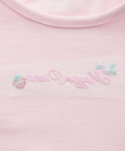 mezzo piano / メゾピアノ Tシャツ | イチゴ刺しゅうチュール袖　Tシャツ | 詳細4