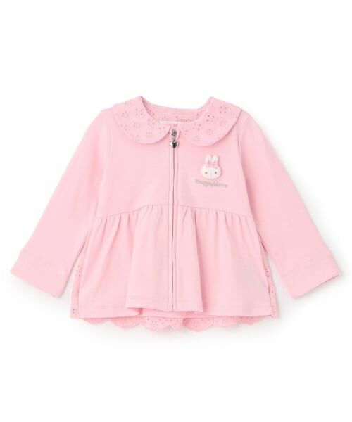 mezzo piano / メゾピアノ パーカー | ウサギマスコットつきうさ耳ジップパーカ（ライト ピンク）