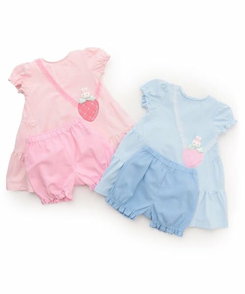 mezzo piano / メゾピアノ ミニ丈・ひざ丈ワンピース | ウサギマスコット付　ティアードワンピース＆ブルマセット | 詳細12