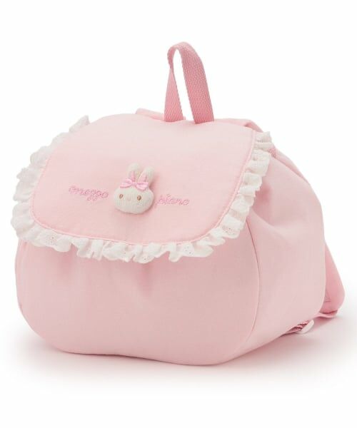 mezzo piano / メゾピアノ ベビー・キッズグッズ | ウサギマスコット付　リュック（ライト ピンク）
