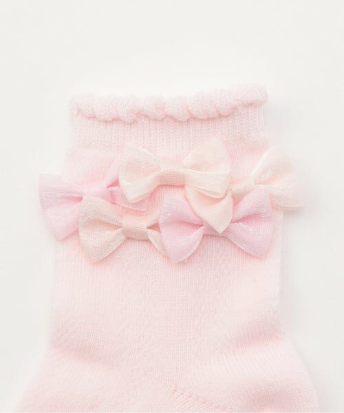 mezzo piano / メゾピアノ ソックス | リボンイッパイ　クルーソックス【日本製】 | 詳細1