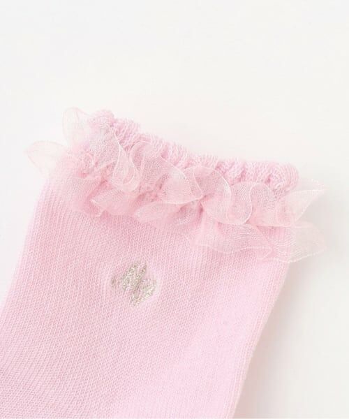 mezzo piano / メゾピアノ ソックス | フリル　ロゴ刺しゅうソックス【日本製】 | 詳細1