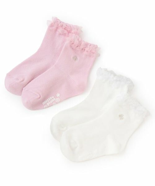 mezzo piano / メゾピアノ ソックス | フリル　ロゴ刺しゅうソックス【日本製】 | 詳細5