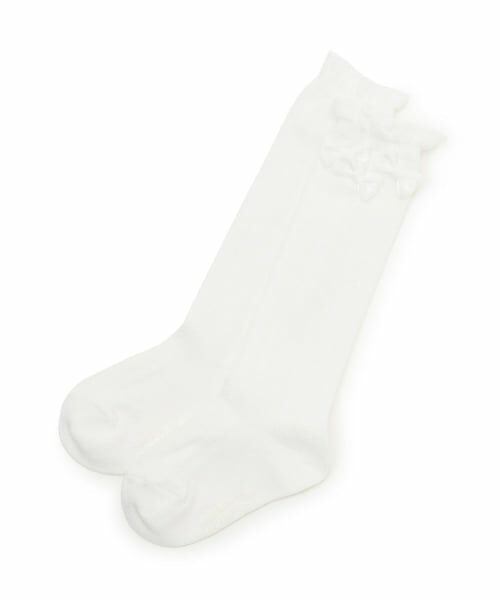mezzo piano / メゾピアノ ソックス | リボンイッパイ　ハイソックス【日本製】（オフ ホワイト）