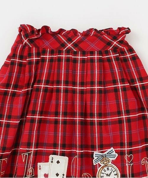 mezzo piano / メゾピアノ ミニ・ひざ丈スカート | 【人気商品再入荷】【直営店で取り扱い無し】アリスモチーフ　チェックスカート | 詳細2