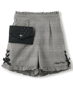 mezzo piano / メゾピアノ ショート・ハーフ・半端丈パンツ | 【人気商品再入荷】【直営店で取り扱い無し】グレンチェックショートパンツ　ポーチつき