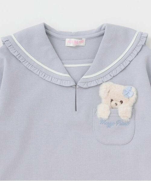mezzo piano / メゾピアノ Tシャツ | 【人気商品再入荷】【直営店で取り扱い無し】クマポケット セーラ-カラー長袖Tシャツ | 詳細2