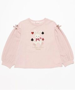 mezzo piano / メゾピアノ Tシャツ | 【人気商品再入荷】【直営店で取り扱い無し】ウサギアップリケ　ケーブル長袖Ｔシャツ