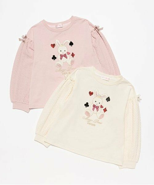 mezzo piano / メゾピアノ Tシャツ | 【人気商品再入荷】【直営店で取り扱い無し】ウサギアップリケ　ケーブル長袖Ｔシャツ | 詳細8