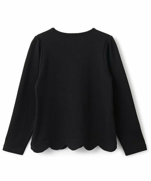 mezzo piano / メゾピアノ Tシャツ | 【人気商品再入荷】【直営店で取り扱い無し】フレームモチーフ　裾スカラップ　長袖Ｔシャツ | 詳細1