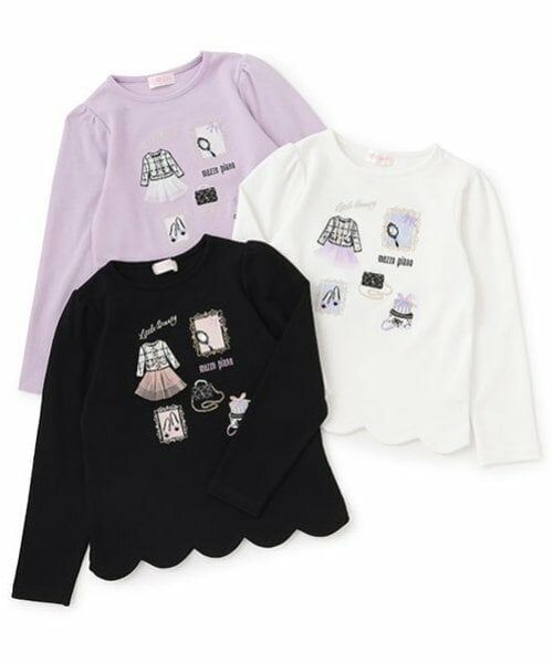 mezzo piano / メゾピアノ Tシャツ | 【人気商品再入荷】【直営店で取り扱い無し】フレームモチーフ　裾スカラップ　長袖Ｔシャツ | 詳細7