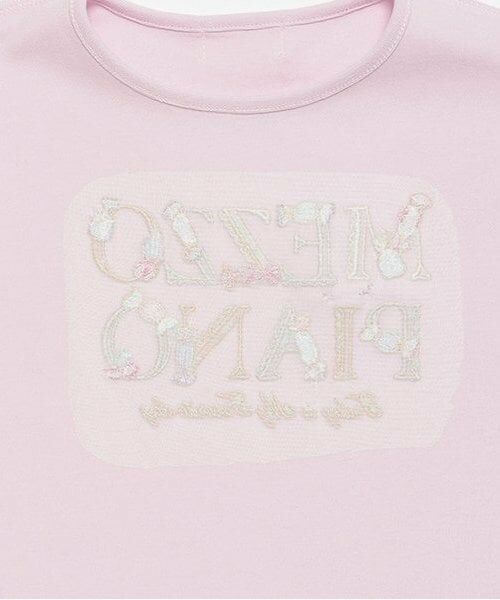 mezzo piano / メゾピアノ Tシャツ | 【人気商品再入荷】【直営店で取り扱い無し】キャンディロゴ　肩フリル長袖Ｔシャツ | 詳細4
