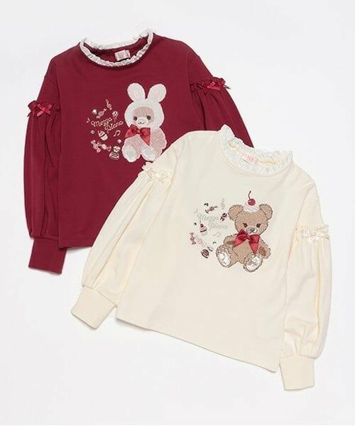 mezzo piano / メゾピアノ Tシャツ | 【人気商品再入荷】【直営店で取り扱い無し】LT クマ 袖切替フリル | 詳細9