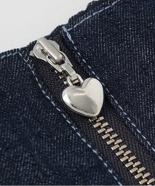 mezzo piano / メゾピアノ ミニ丈・ひざ丈ワンピース | 【人気商品再入荷】【直営店で取り扱い無し】フロントジップ裾ロゴ　ジャンパースカート | 詳細6