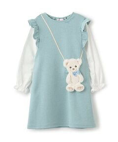 mezzo piano / メゾピアノ ミニ丈・ひざ丈ワンピース | ★クマポシェット風　袖切替カットワンピース