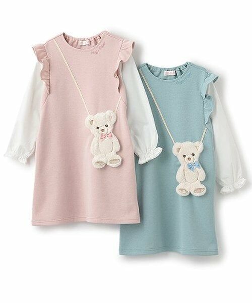 mezzo piano / メゾピアノ ミニ丈・ひざ丈ワンピース | ★クマポシェット風　袖切替カットワンピース | 詳細12