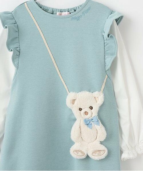 mezzo piano / メゾピアノ ミニ丈・ひざ丈ワンピース | ★クマポシェット風　袖切替カットワンピース | 詳細6