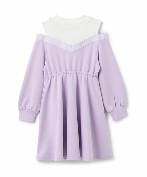 mezzo piano / メゾピアノ ミニ丈・ひざ丈ワンピース | 【人気商品再入荷】【直営店で取り扱い無し】ロゴライン　肩開きワンピース | 詳細1