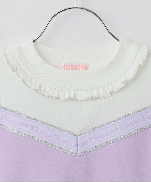 mezzo piano / メゾピアノ ミニ丈・ひざ丈ワンピース | 【人気商品再入荷】【直営店で取り扱い無し】ロゴライン　肩開きワンピース | 詳細2