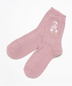 mezzo piano / メゾピアノ ソックス | 6023426：クマ刺繍リブソックス