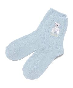 mezzo piano / メゾピアノ ソックス | 6023426：クマ刺繍リブソックス