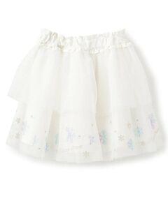 mezzo piano / メゾピアノ ミニ・ひざ丈スカート | 【人気商品再入荷】【直営店で取り扱い無し】雪の結晶刺しゅう　チュールスカート