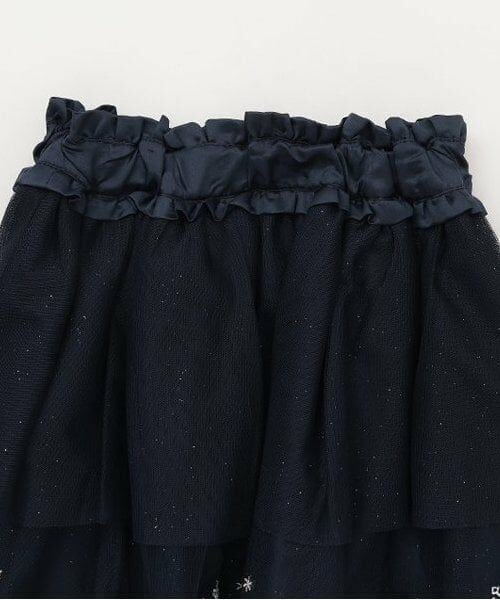 mezzo piano / メゾピアノ ミニ・ひざ丈スカート | 【人気商品再入荷】【直営店で取り扱い無し】雪の結晶刺しゅう チュールスカート | 詳細2